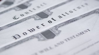 Row of legal documents for notary signing